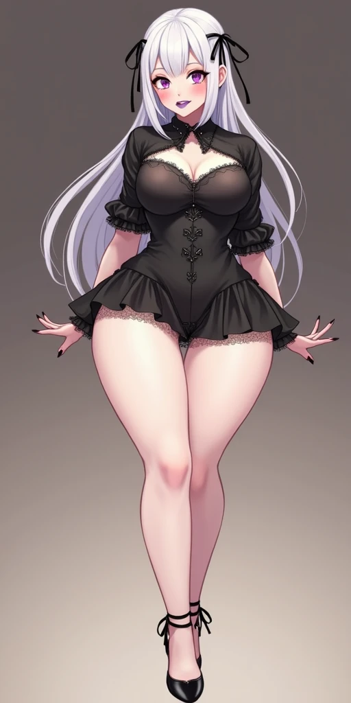 white hair，teenage girl，big breasts
