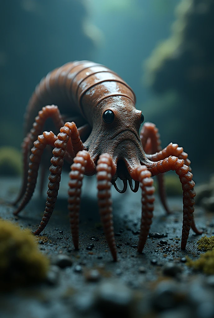 mollusklike species that had a hard shell on their back that grew has they aged and could retreat into, they used their mouth parts at the front of their soft bodies to manipulate tools