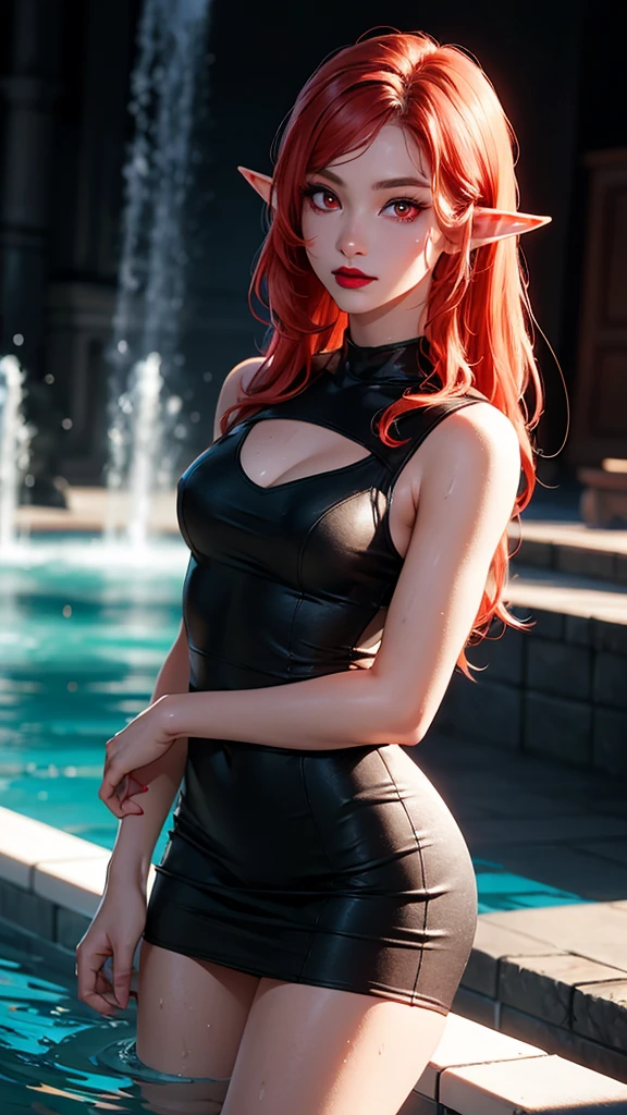 (Insanely detailed, beautifull detailed face, tmasterpiece, beste-Qualit), redhead hair, Ultra detailed beautiful eyes, red-eyes, extra very long hair, blushful, looking a viewer, toned tits, gloweyes, freckles, (von beach), blushful, Beautiful detailed glow, A lot of glow, ssmile, Bubble personality, Happy, extroverted personality, face only, facial focus, Wearing a BDSM swimsuit, Focus on the eyes, A hyper-realistic, perfect hand, redhead hair, Hair is not styled, Perspective under the skirt, in a skirt, ass pov, 独奏, (tmasterpiece, extremely_detailed_CG, 8k_wallpaper:1.2 ) Blick, ombre, knee, From Bottom, reddened, the night, Busty, showing boobs, Kale, The swimsuit almost fell off