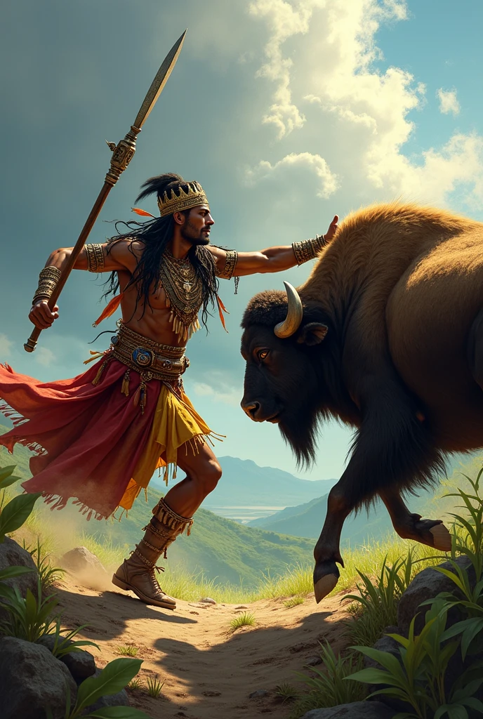 Exu lifting an ox by the neck 