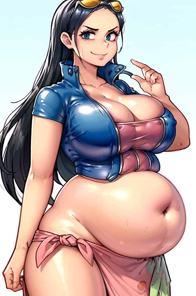 Huge breasts、blush、Half-closed eyes、
{Highest quality}, {so beautiful}, {Very detailed}, {Best illustrations},Life、slim:1.5 、Nico Robin, Black Hair, Long Hair, blue eyes, Perfect body, Cleavage, T-shirt long maxi dress、Long sleeve、Handjob、bed、Huge penis