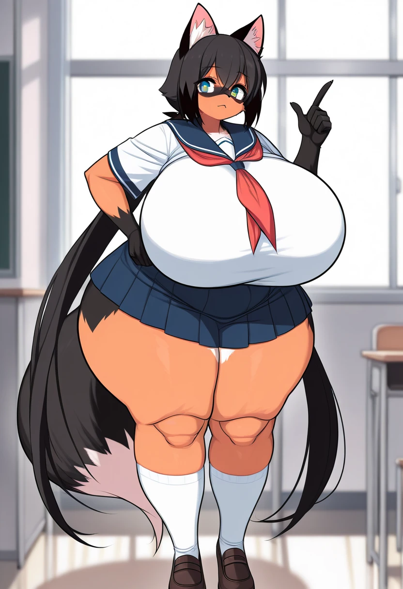 masterpiece, best quality, beautiful detailed eyes, cute eyes, 1girl, 1boy, nose blush, curvy, show off ass, look down, closeup, gigantic breasts, thick thighs, huge ass, gigantic ass, huge hips, gigantic hips, wide hips, from behind, from below, looking down, school uniform, (pleated skirt), horizontal striped panties, smile, (yellow heart:1.3), (classroom, school desk), sitting, sitting_on_face, facesitting, (sitting on face, sitting on person:1.2), onara, (fart, farting, yellow gas, facefarting:1.3), ((Fart from the ass)), yellow smoke, (((Skunk Girl))), black hair, (((skunk tail))), (((big tail))), one tailed, (tail inside the skirt), animal ears