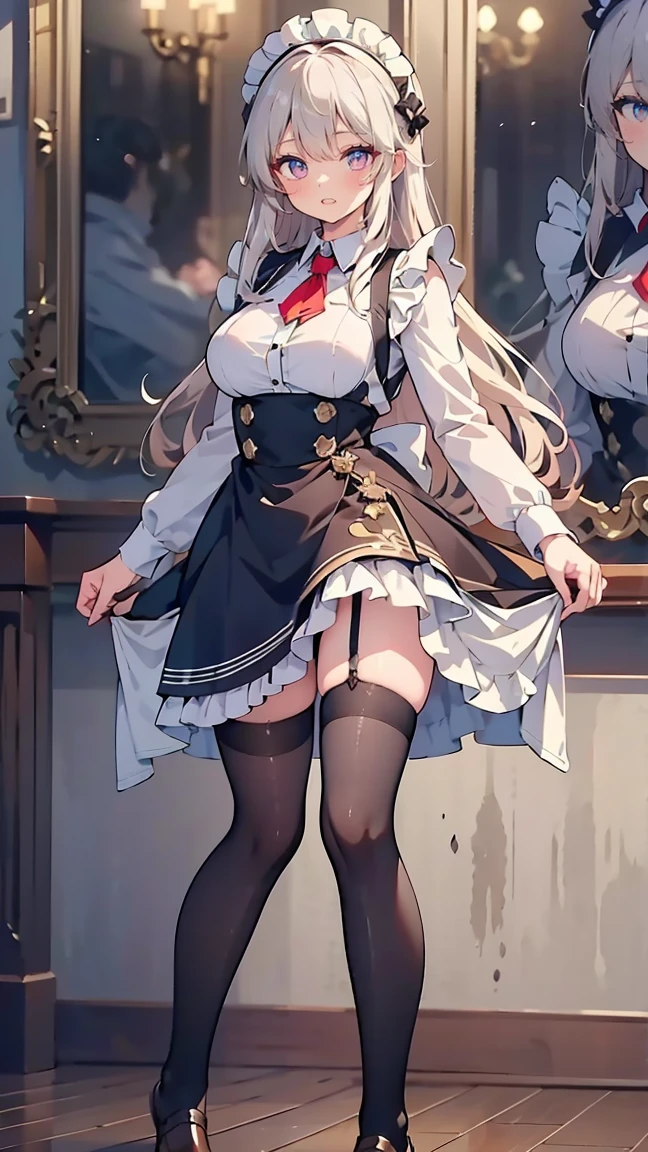 Girl seen from the floor, You can wear skirts and shorts, View from below, Long stockings or pantyhose, medium breasts, ((Very detailed)), (Perfectly detailed face), (Highly detailed hands), Photorealistic images.、cameltol