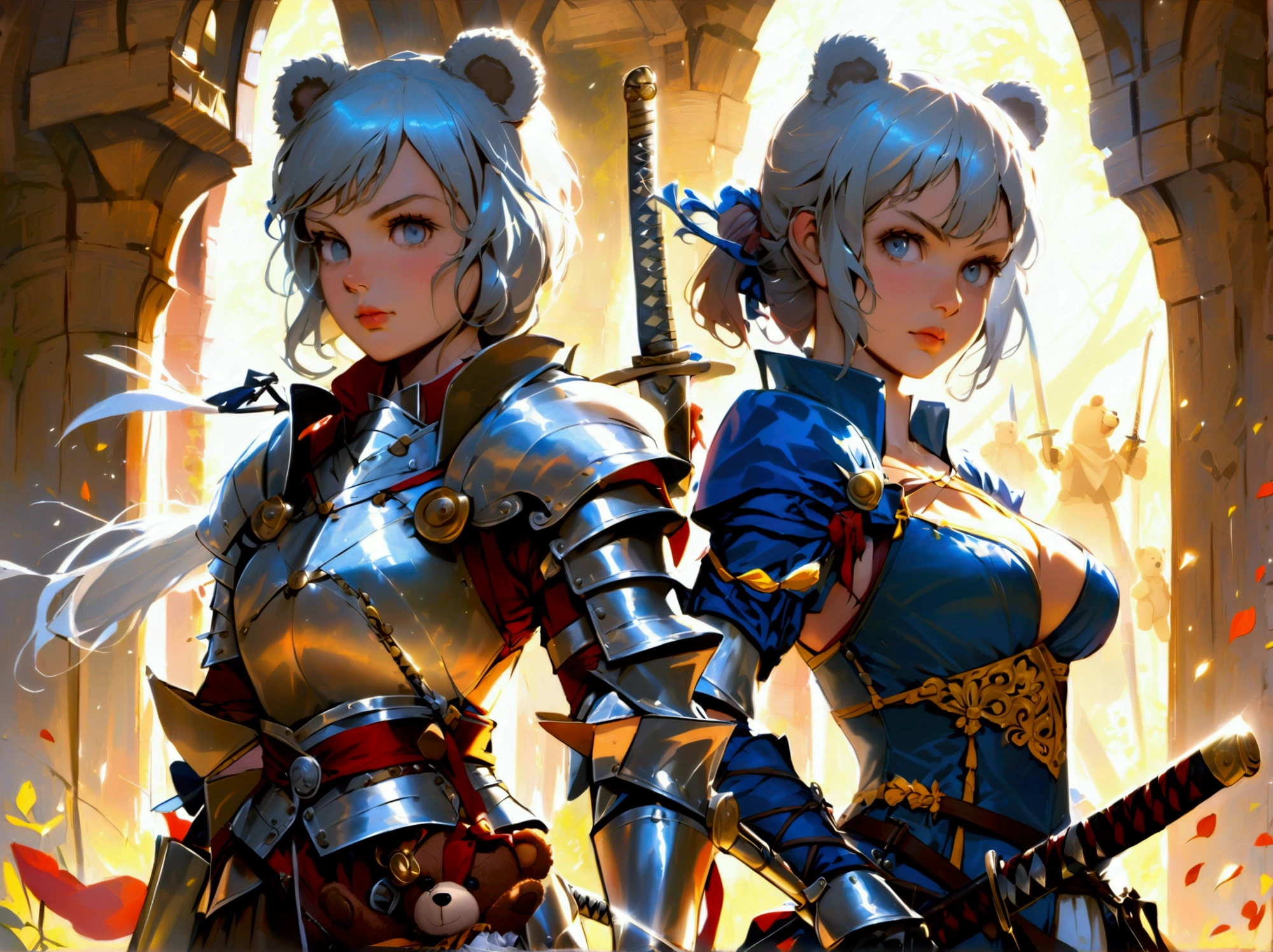 ((masterpiece), best quality, high quality, professional quality, highly detailed, highres, perfect lighting, natural lighting), Make a stunning, best quality illustration, Goddess of fertility, adorned with blossoms and nurturing new life, Superwoman, Short, Firm, Heart-Shaped Face, Fair Skin, Gray Hair, ruby Eyes, [[Curved Nose]], Pouty Lips, Round Chin, Shoulder-Length Hair, Fine Hair, Donut Bun, full breasts, Huggie earrings, orange stain lipstick, Surrealist Art, cinematic, Animal, Smoke,aerodynamic, terrifying biomechanical creature, A world rich in exotic minerals and rare elements, attracting prospectors and miners from across the galaxy., Floating Islands, werewolf,Barbarian, Prince, Tall, Obese, Triangular Face, Dark Skin, Blonde Hair, red Eyes, Narrow Nose, Full Lips, Round Chin, Old Dutch, Crew Cut, Buzz Cut, A sprawling castle, perched high on a rocky cliff overlooking the sea