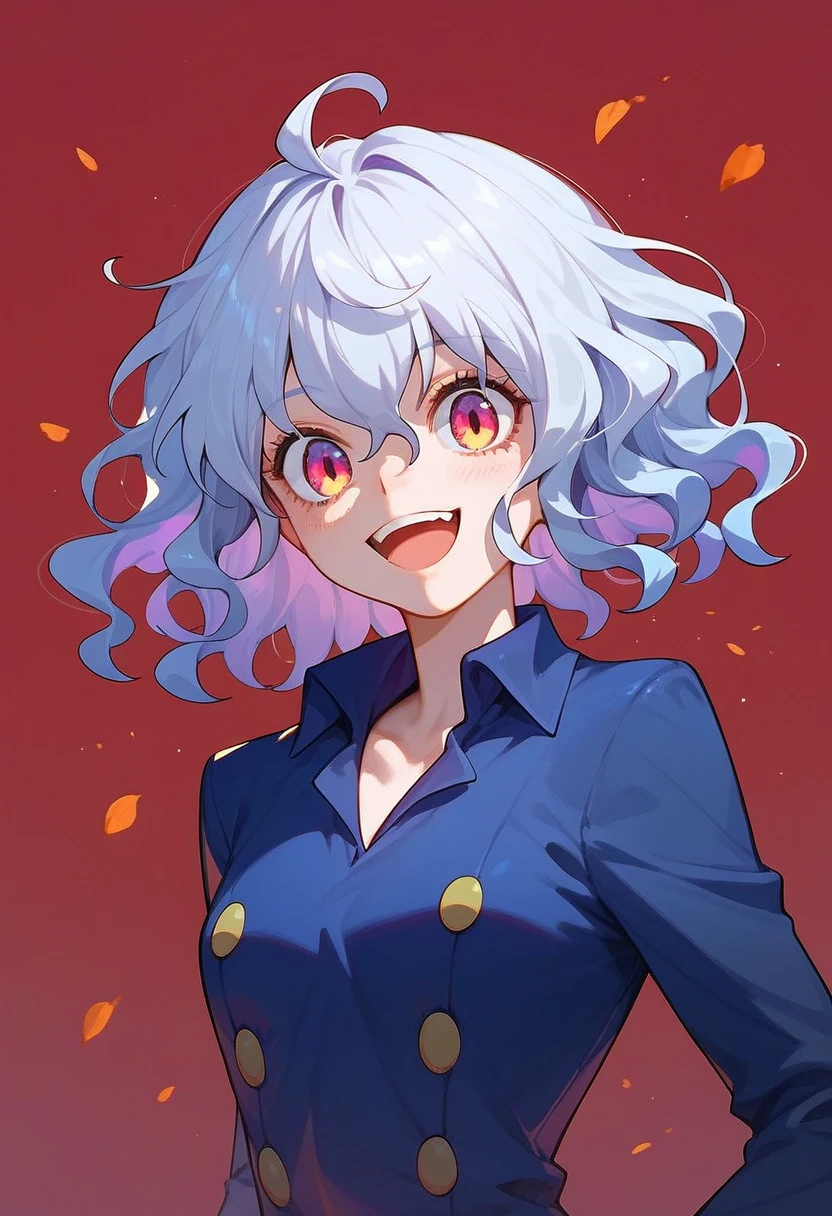 Neferpitou nude with a happy look on her face