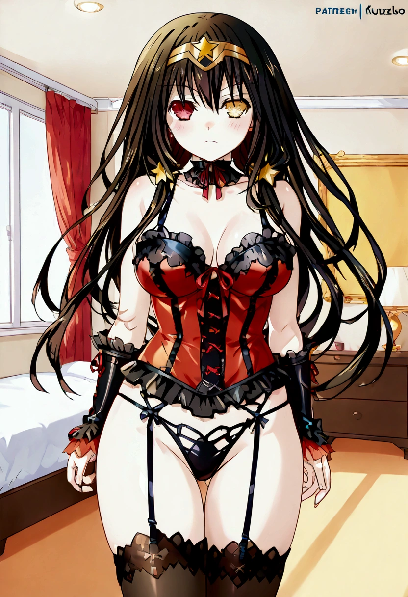 Kurumi Tokisaki, date a live,  Wonder Woman lingerie , sensual body, Kurumi ,  room, breasts, muzlos . 