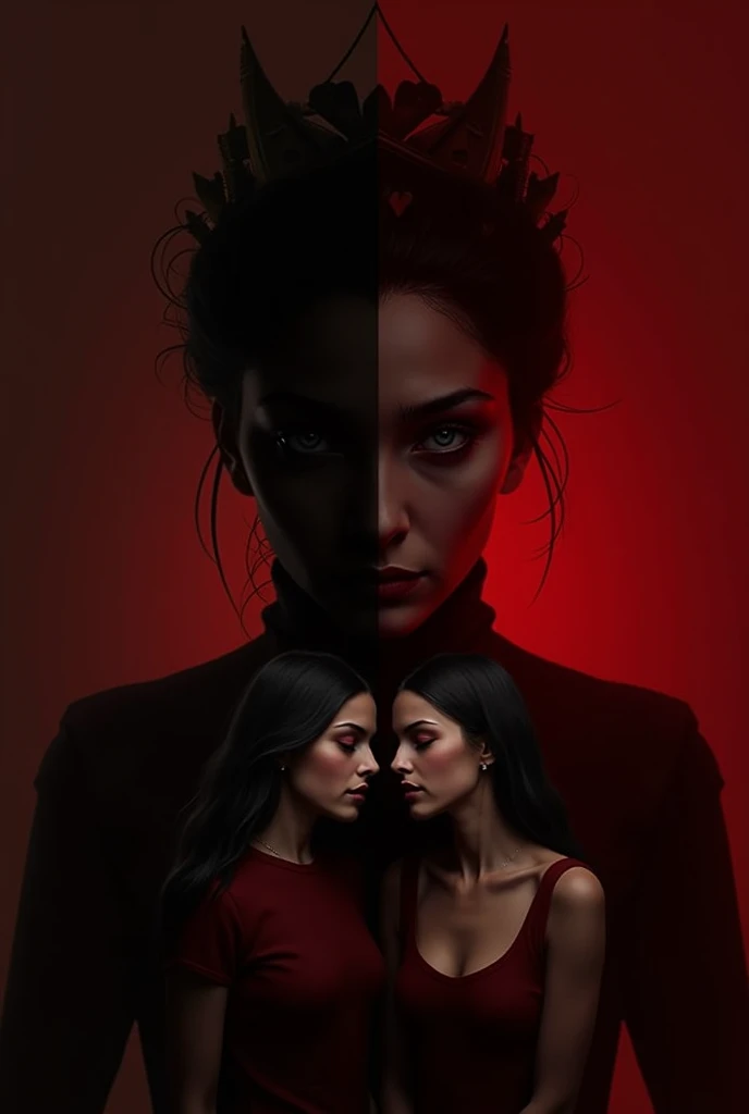 make a horror image with red rays coming out of the eyes