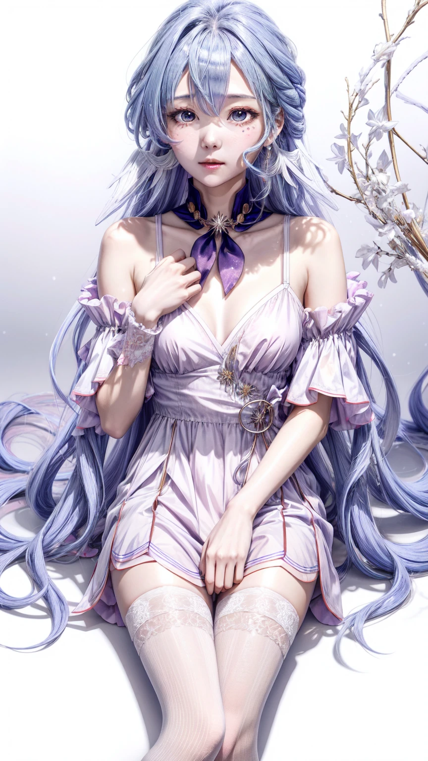 ultra-thin ultra-transparent purple nightdress girl, model, good figure, delicate face, beautiful girl, 8k, beauty, --auto --s2