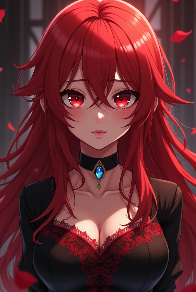 red hair, bangs, blunt bangs, hime cut, straight hair, hair spread out, shiny hair, very long hair, glowing eyes, sparkling eyes, wide eyes, red eyes, pupils sparkling, longeyelashes, makeup, tongue out, parted lips, bright pupils, full blush, saliva trail, fang, Korean woman, korean girl, Surrealism, Gothic art, Realism, Hyperrealism, reflection light, drop shadow, sparkle, diffraction spikes, UHD, masterpiece, ccurate, anatomically correct, super detail, high details, high quality, best quality, highres, 1080P, 4K, HD