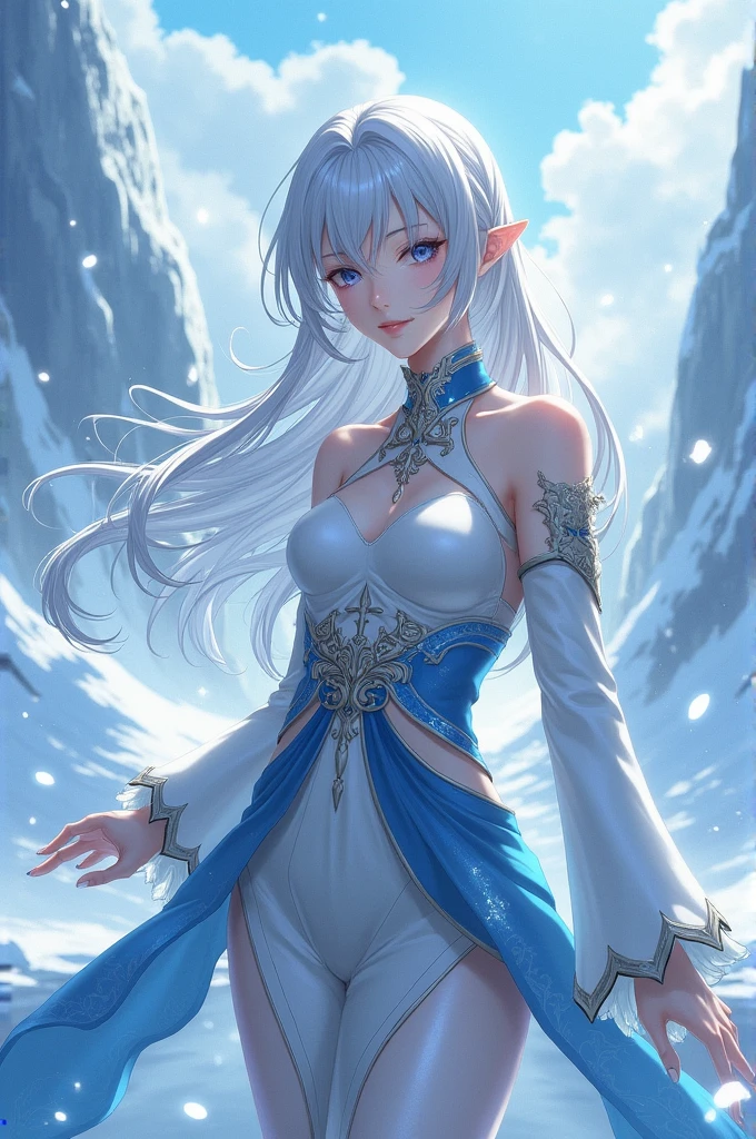 ((masterpiece )), (top quality), (best quality), ((ultra-detailed, 8k quality)), Aesthetics, Cinematic lighting, (detailed line art), Beautiful digital artwork, Exquisite digital illustration,painting,
BREAK,
Painting of a elf girl with white hair sitting on the hill with a castle on the water,Onmyoji detailed art,barefoot, in Iceland, a beautiful artwork illustration,mythological creatures, Inspired by the mythical creature wildnet,Digital art on Pixiv,strong lights,hight contrast,outdoors, Dynamic angle,
BREAK,
highly detailed of (elf), (1girl), perfect face, details eye, Bob cut hair, Blunt bangs, (hair between eye), blonde white hair, blue eyes, eyelashes, eyeshadow, pink eyeshadow, light smile, design art by Artgerm, by Kawacy, By Yoshitaka Amano,
BREAK,
((perfect anatomy)), nice body, medium breast, extremely detailed finger, best hands, perfect face, beautiful face, beautiful eyes, perfect eyes, perfect fingers, correct anatomy,
BREAK,
tree, lake, mountain, tundra, ice, mountains of snow, northern lights, blizzard, cold, frost, Broken Glass effect, no background, stunning, something that even doesn't exist, mythical being, energy, molecular, textures, iridescent and luminescent scales, breathtaking beauty, pure perfection, divine