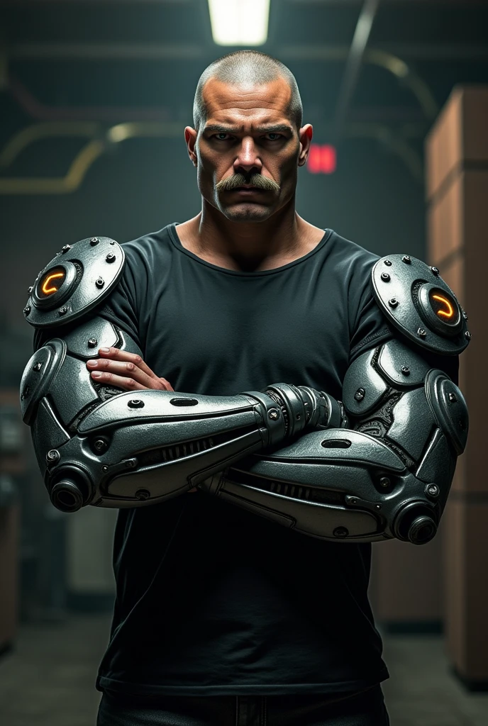 A muscular (African American) alpha beefy massive pumped old muscle daddy with big arms, pectorals and thick thighs, huge beard, grey hair, wearing a tight bodysuit mixed with cyberpunk armor gear, ((wrinkled skin:0.9)), realistic, 8k, 3d render, unreal engine, NVIDIA, RTX 4090, by Greg Rutkowski, hyperrealistic, dynamic pose