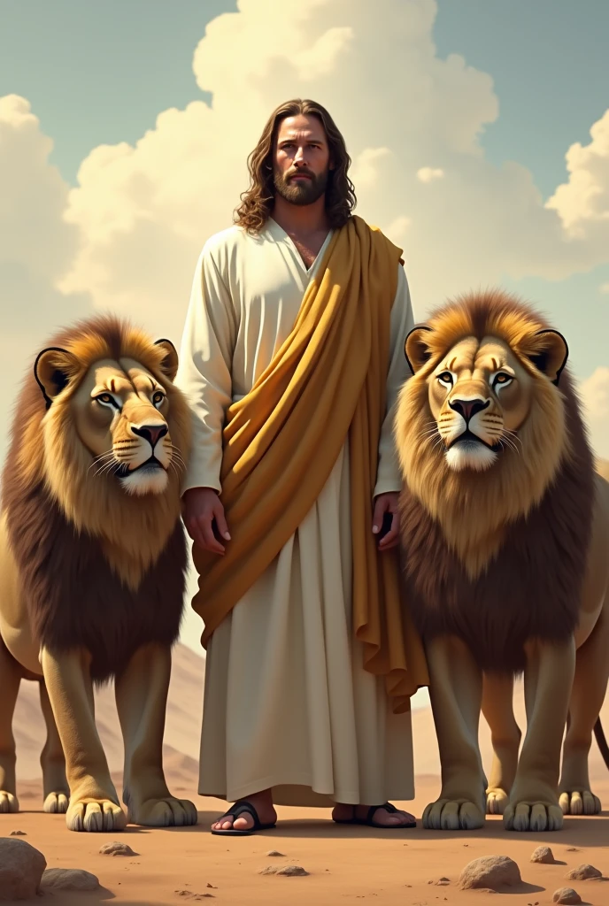 Lion of the tribe of Judah victorious with a crown on his head surrounded by deities