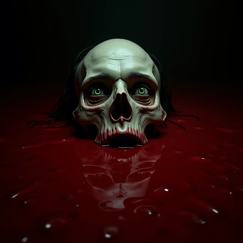 Best Quality,8K,High resolution,masutepiece:1.2,Ultra-detailed,Realistic Skull,detailed corpse,Bloody,floating in a sea of blood,Horror-themed