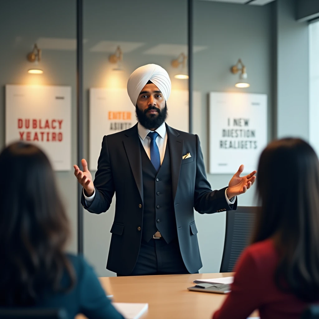 Create a image.
Show a respectable Islamic character sitting comfortably on the Facebook logo. The character should be wearing modern, comfortable Islamic clothing, such as a white suit with a green turban. In the background of the image, there should be a social media page with the username "Farman Mustafa" in bold font and a profile picture similar to the character. The character should be celebrating the occasion of 12 Rabi' al-awwal 2024 and should be surrounded by a large gathering of people."

