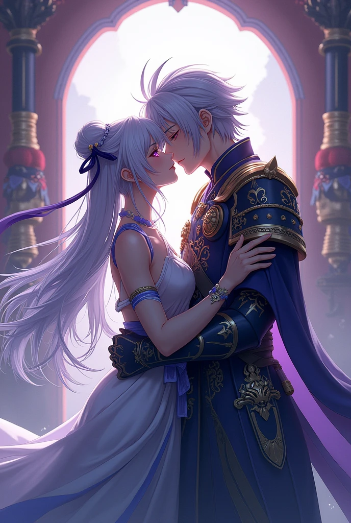 Holding a fan、Arabian woman with flowers in her hair, A woman with silver hair and dark skin