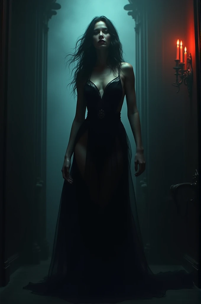 Black creature, shadow, creature, tall, female creature, big breasts, big ass, huge ass, massive ass