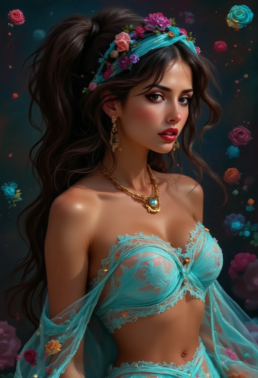 {{masterpiece}}, best quality, extremely detailed CG unity 8k wallpaper, cinematic lighting, lens flare, beautiful detail eyes, black, side glance, multicolor hair, colorful light, particles, heterochromia, (colorful:1.5), (colorful hair:1.5),