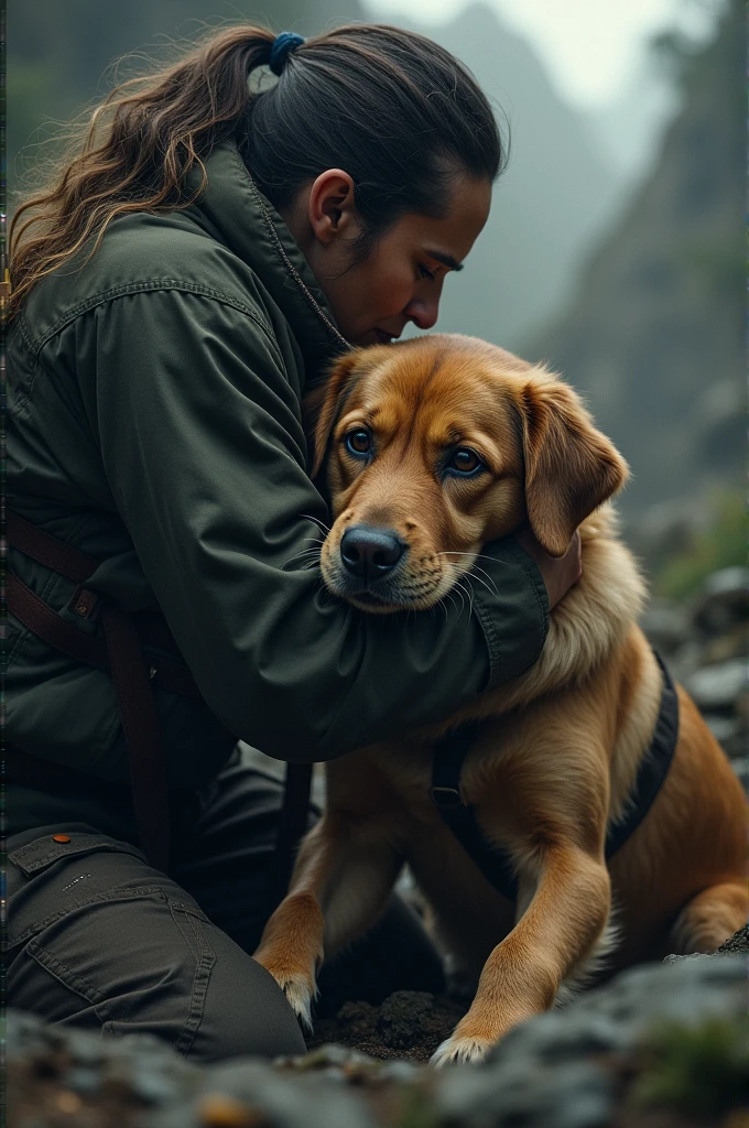 Dog being rescued