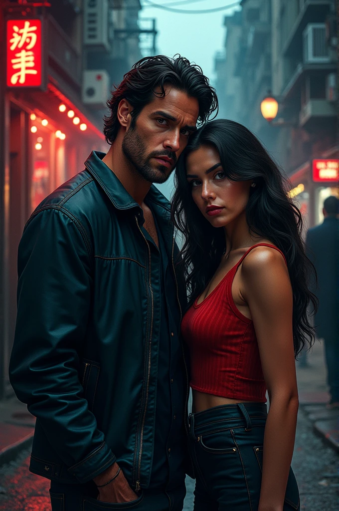 romantic male and female couple, Realistic epic, retrato por, Tiago Gilleard, Joe Fenton, kaethe butcher, gradiente amarelo, preto, marrom, e esquema de cores magenta, grunge aesthetic!!! soft  Cinematic Light, Adobe Lightroom, photographic lab, HDR, intrincado, altamente detalhado, (profundidade de campo: 1.4), desbotado, (Cores Neutras: 1.2), (HDR: 1.4), (cores suaves: 1.2), altamente detalhado, (art-station:1.4), cinematographic, luzes quentes, dramatic light, (detalhes intrincados:1.1), Antecedentes complexos, (Rutkowski:0.66), (azul e laranja:0.4)