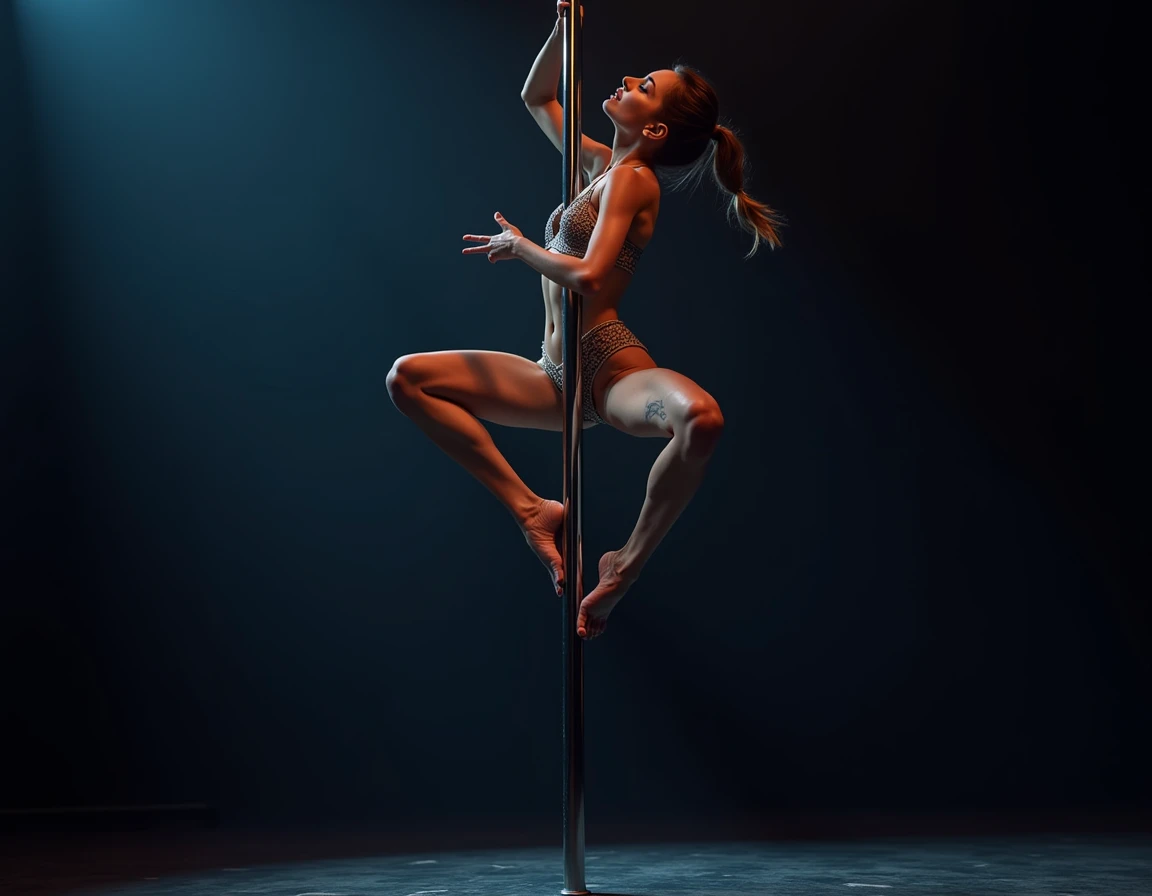 Pole dancing silhouette