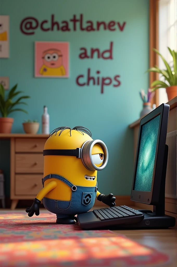 Computer Minion Jpg on the floor, take a photo of a minion playing a gaming computer and ...