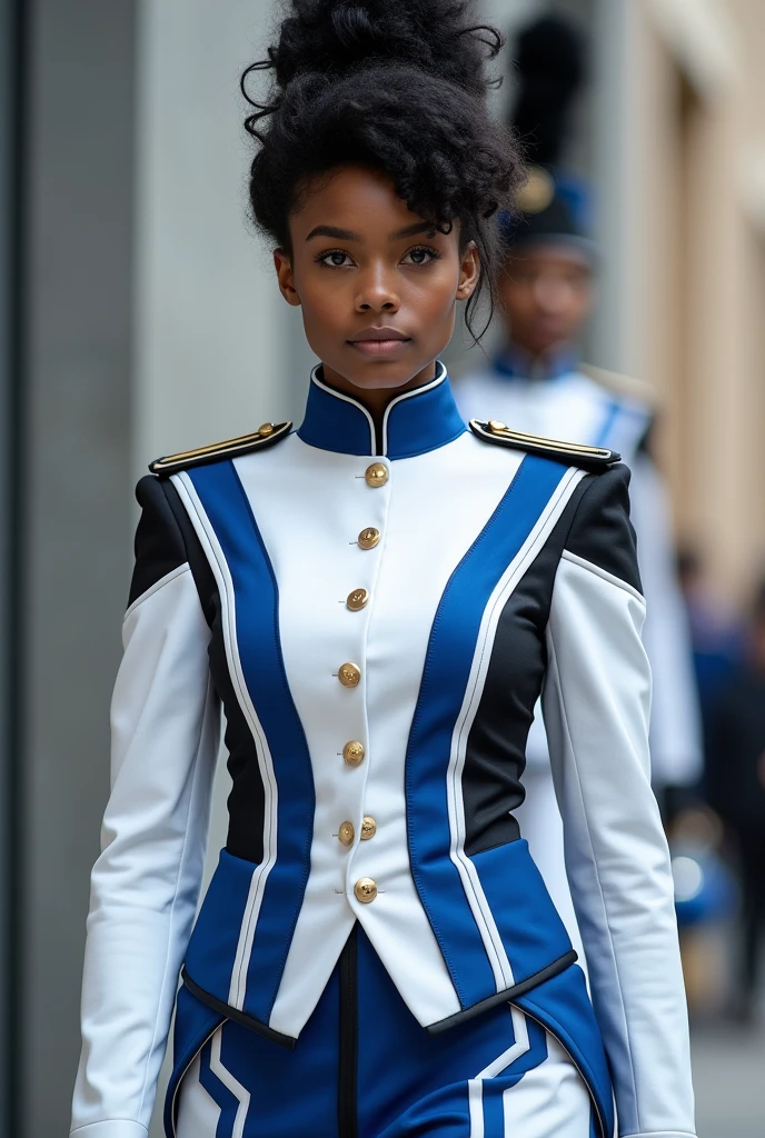RAW photo, full body absurdres, high quality, photorealistic, sharp focus, airforce_uniform,
ebony woman in chocolate skin body wearing an air force uniform, looking at viewer, sitting,
park, bench, outdoors, sunlight, very smiling, anthousiast
photo realism, ultra-detailed, 50mm, f1. 4, 8k uhd, film grain,