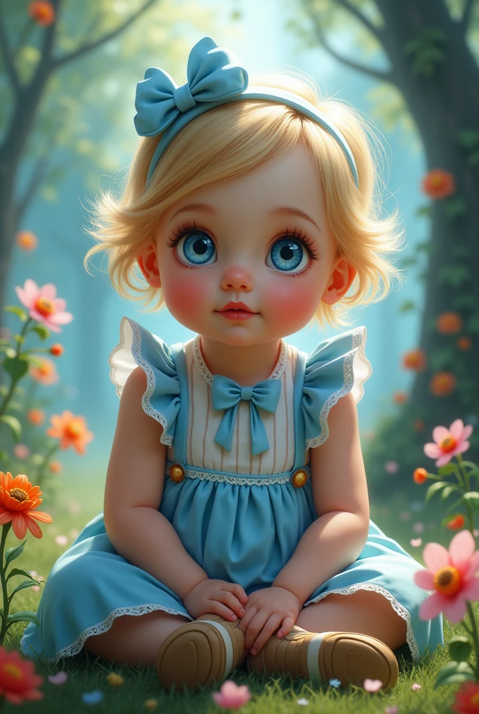 19th century child long blond hair about 4 playing