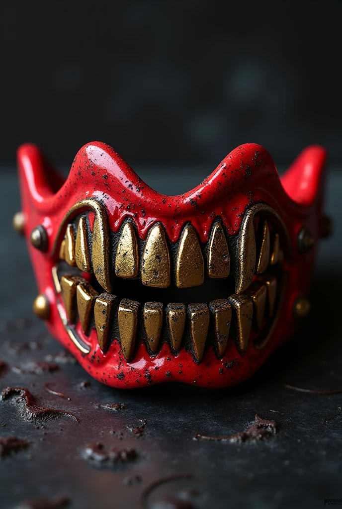 (hyperrealistic photo:1.5) realistic photo, a metal made teeth made of blue plastic, (blue metal teeth:1.5), ((blue gums exposed:1.5), ((blue gums:1.5)), (exposed gums), ((light comes from inside of the mouth:1.5)), imperfect teeth(hyperrealistic photo:1.5) realistic photo, angry expresion:0.5, vampire teeth style, ((blue metal teeth:1.5))