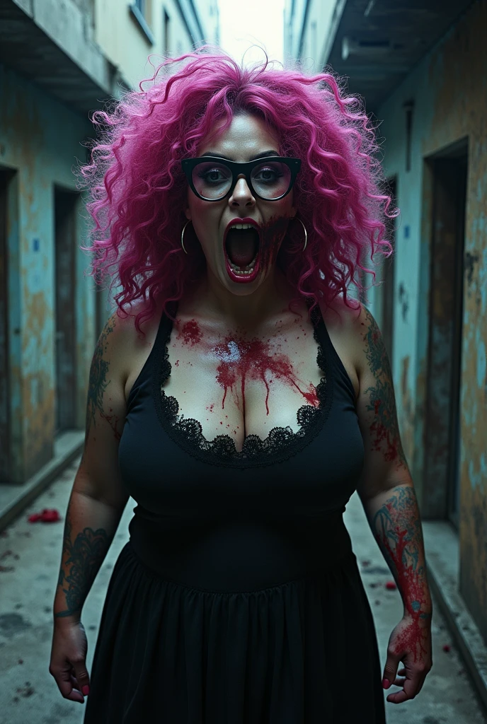 (Meilleure qualité,4k,8k,haute résolution,chef-d'œuvre:1.2), photoréalisme, absurde, horreur, , lumière verte, crime, femme laide, très grosse, vomit du sangtenue d'enfant sale, cheveux rose foncés tressés, limace orange foncé avec des yeux sur tout le corps sur l'épaule, atmosphère anxiogène, marteau avec du sang qui coule,fond ténébreux, lueur subtile,regard de prédateur,orbites vides,des moments qui font peur,mouvements lourds,regard effrayant,environnement très détaillé, fantômes derrière des vitres, doigts humains qui pendent du plafond;couleurs psychédéliques,affaire criminelle,faits divers,des possibilités infinies,dimensions invisibles,dévoiler des secrets,saut exaltant,instants figés,avenir insondable,composition dynamique,histoires inédites,dévoiler des mystères,débloquer le passé,transcender les frontières,Une imagination débordante,révélation de la vérité,libérer le pouvoir,rebondissements imprévisibles.