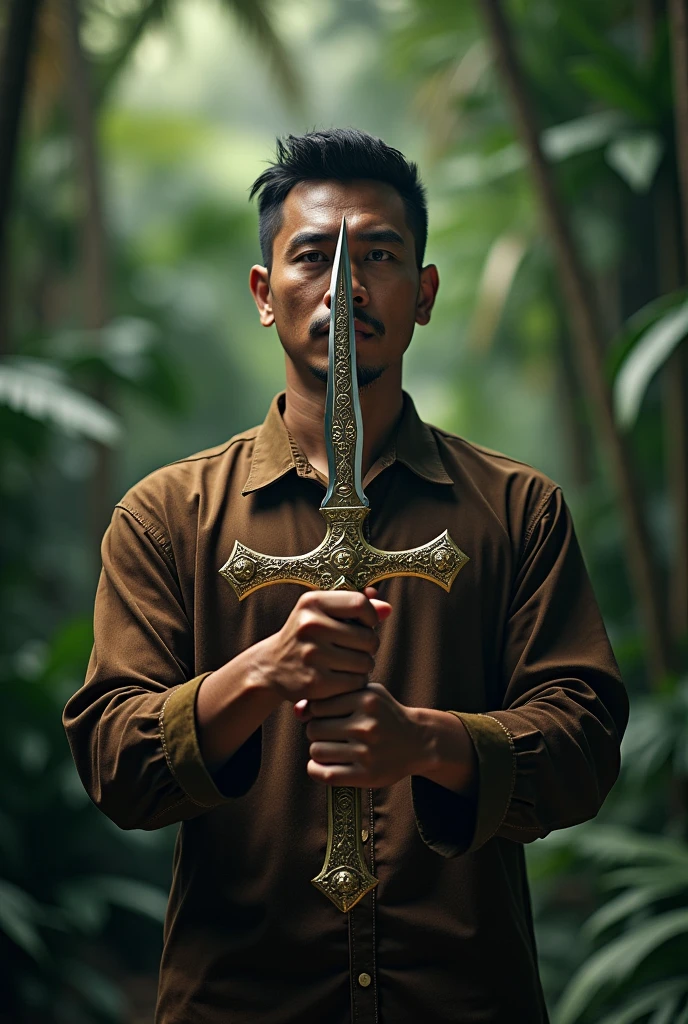 (4k) (masterpiece)(ultra realistic) (high quality) 16 year old boy holding a large katana his hand, holding scimitar made of bone, holding a giant sword, holding a huge sword, holding a big sword, huge sword, holding an activated lightsaber, holding a giant weapon, huge oversized sword, big sword, water pipe, holding a colossal sword, bows, giant sword, holding saber, 1 man, bruised face, brave, anger, training, blood on face, bleeding