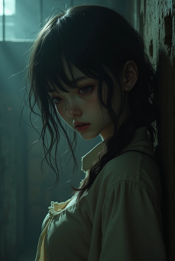 (best quality,4k,8k,highres,masterpiece:1.2),ultra-detailed,(realistic,photorealistic,photo-realistic:1.37),dark fantasy,street scene,unfamiliar environment,detailed buildings,ominous atmosphere,mysterious creatures,horrifying presence,unsettling,shadowy figures,intense darkness,young girl,long hair,innocent face,vulnerable position,hopeless situation,distressed expression,starry sky,dimly lit street lamps,dark colors,overgrown plants,quirky architecture,strange symbols,haunting shadows,abandoned feel,loneliness,magic in the air,creepy atmosphere,enchanted surroundings,gothic elements,otherworldly aura,dramatic composition,contrasting light and shadow,foreboding,uncertainty, bright weather, sunny day, brigth ambiences, light everywhere, nsfw, exposed woman, naked woman, nude boobs