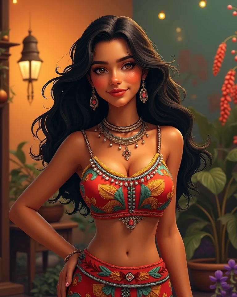 Generate a full-body portrait of the candid Eréndira