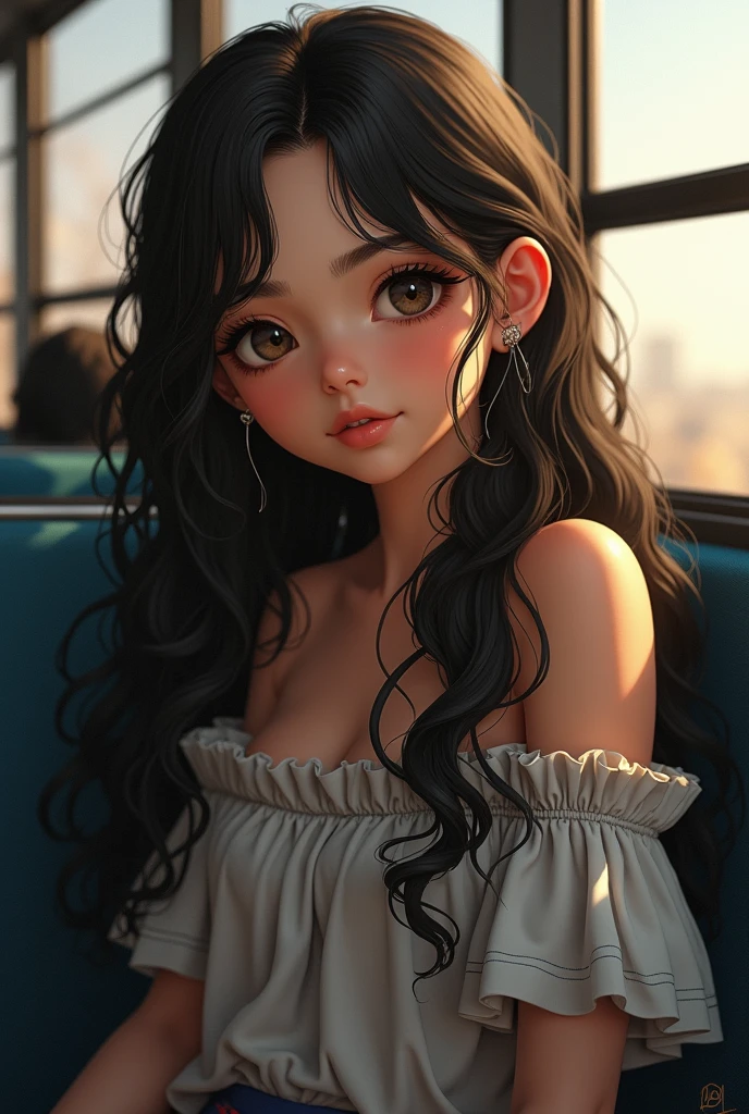 largeeyes,Extra big bust,Moe girl,quadratic element,Day Man Girl,Light,Girly,adolable,brunette color hair,Pure desire,(Carefully portray the face) --auto