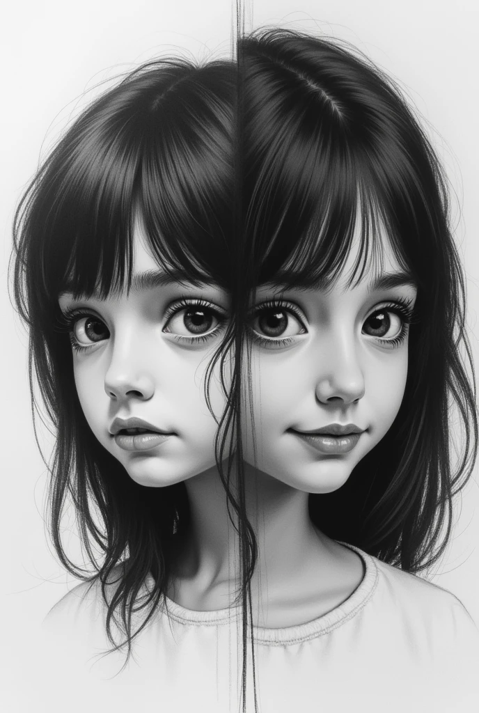 ((retrato: 1girl))estilo pixar, Somber, Negativo, torcido, weird, (ojos grandes), (((desnuda))), pechos grandes, mirada alegre, cejas gordas, peinado aleatorio, sonrisa triste, Pero Tim Burton