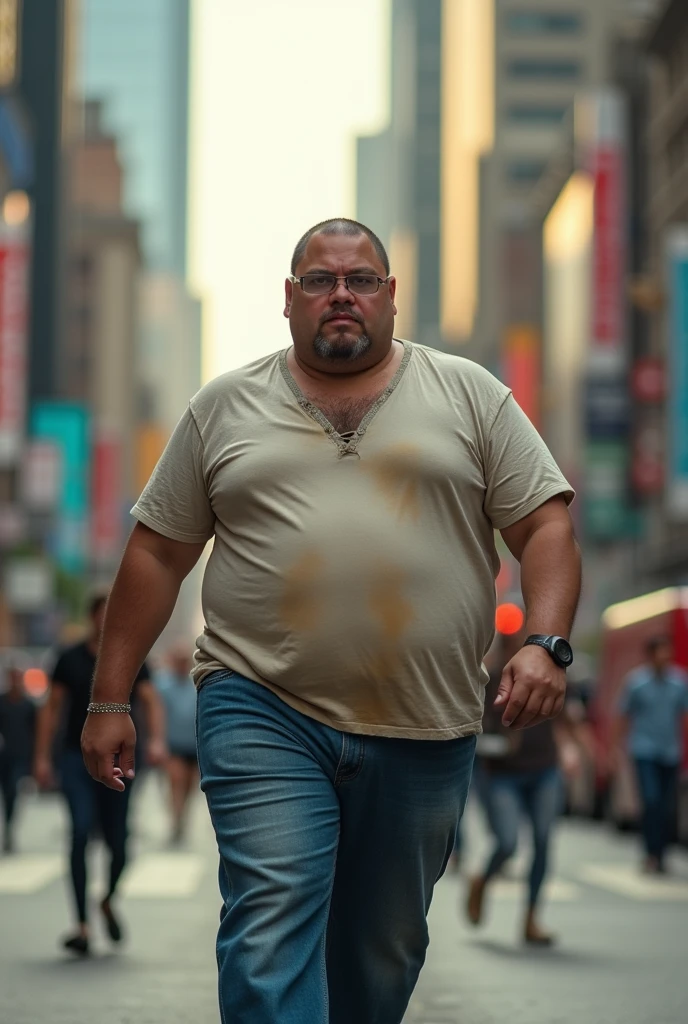 A man holding a fat man with a belly