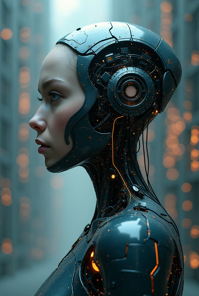 Android games for iOS or Android, Tristan Eaton&#39;s Style, Cyberpunk Dystopia, Detailed portrait, Anthony Gormley, 8k 3D, Alex Maleev, Superior Metalworking