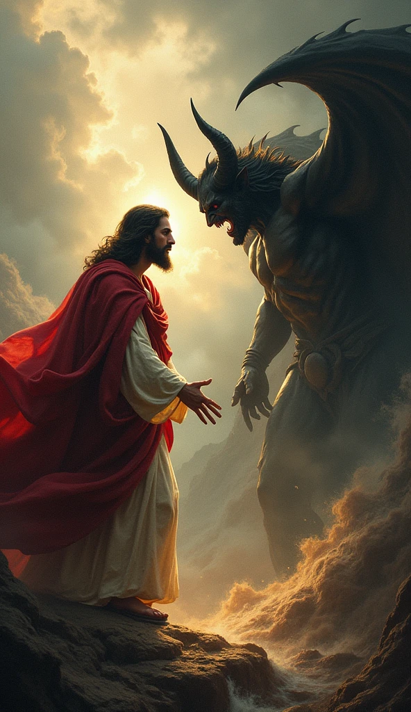 Jesus Christ battling a Minotaur