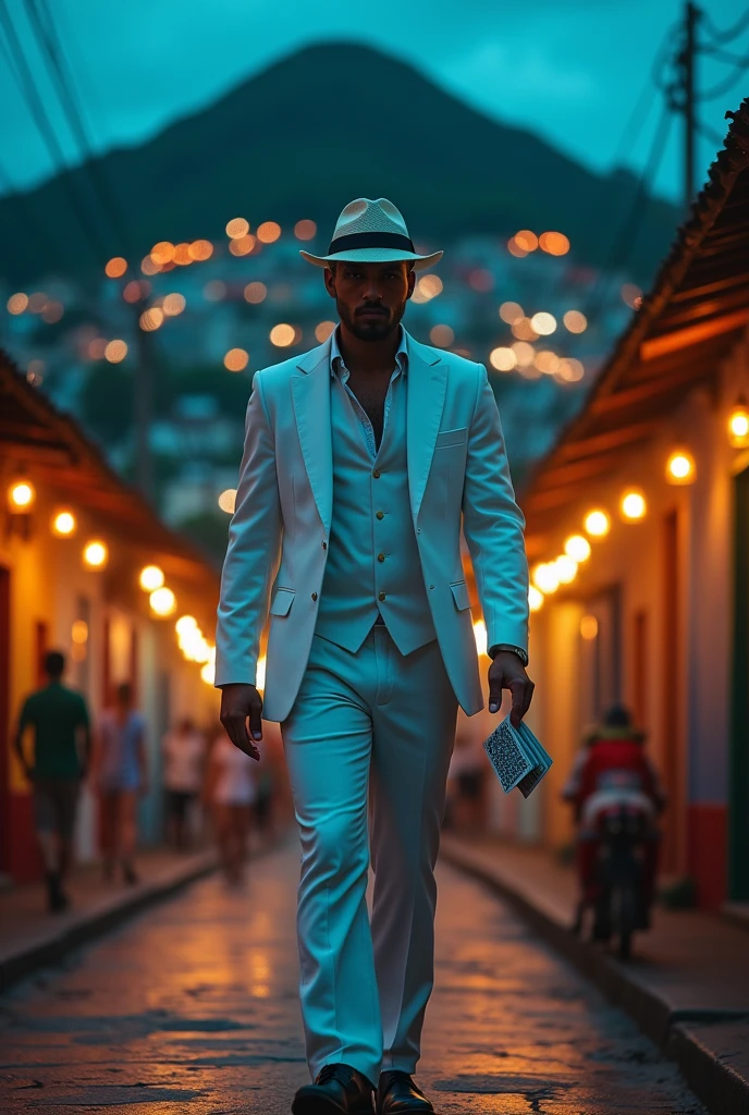 doctor, strong and handsome man dancing samba at carnival in a street block in Rio de Janeiro
