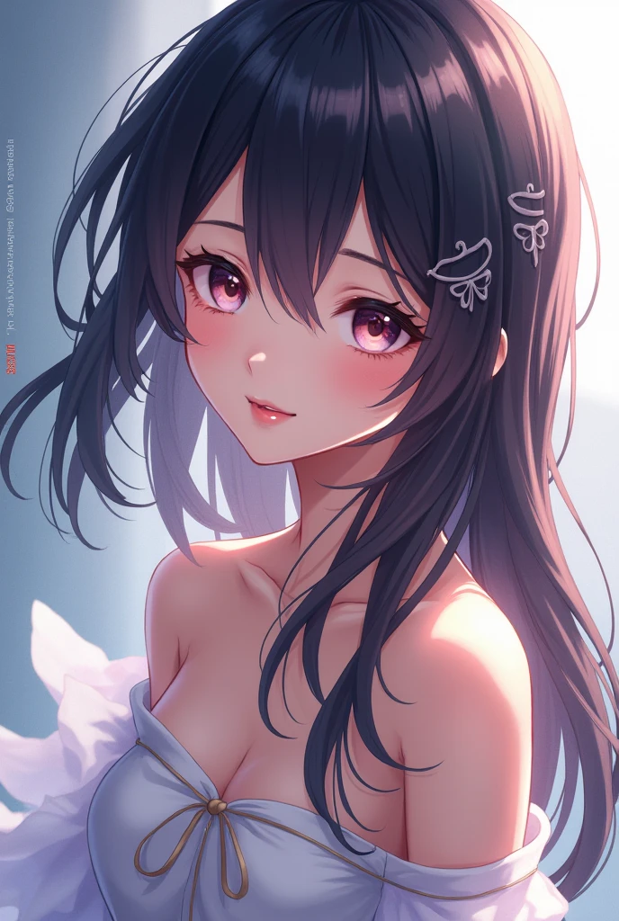 SeaArt Bot Variation 13:44:05 ((A masterpice、best  quality、high-detail))、女の子1人、(photorealestic:1.4)、独奏、White background、with a pure white background、Happy smile、Smile happily、pretty black hair、Shorthair、big eye、Distinct double eyelids、Lashes、Put your ears out、long neck、Absolute area、((Face Close-up))、Attractive proportions、glowy skin、Clean collarbone、The face of the golden ratio、a perfect face、Tear mole、Mole on the chest、bangs bangs、Clean bangs、lipgloss、thin lips、White-colored skin、JINS、pink 
