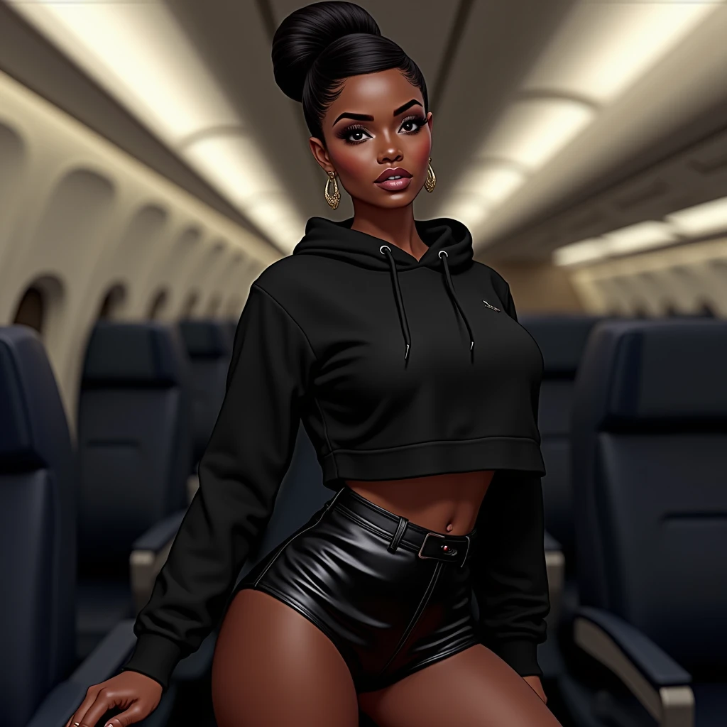 there is a woman sitting on a bench next to a train, sat down in train aile, in the city, ( ( dark skin ) ), elegant pose, lacivious pose, trains in the background, glamorous fashion pose, imvu, two models in the frame, dark skinned, glamour fashion pose, dark-skinned, black skin!!!, illustrative!!