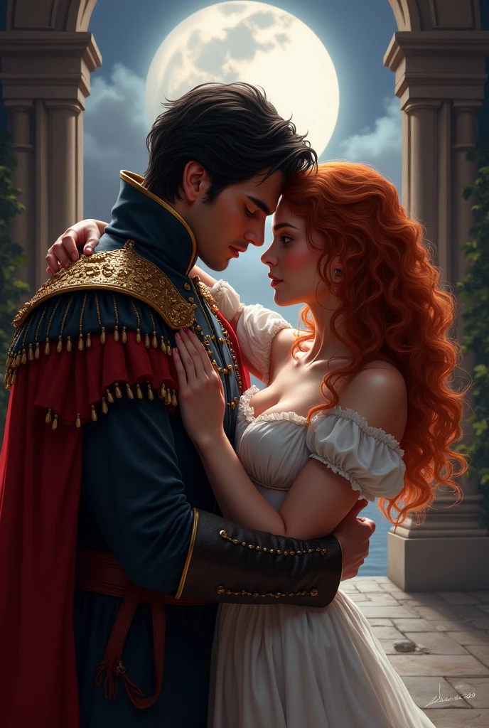 Male vixen and woman hugging
