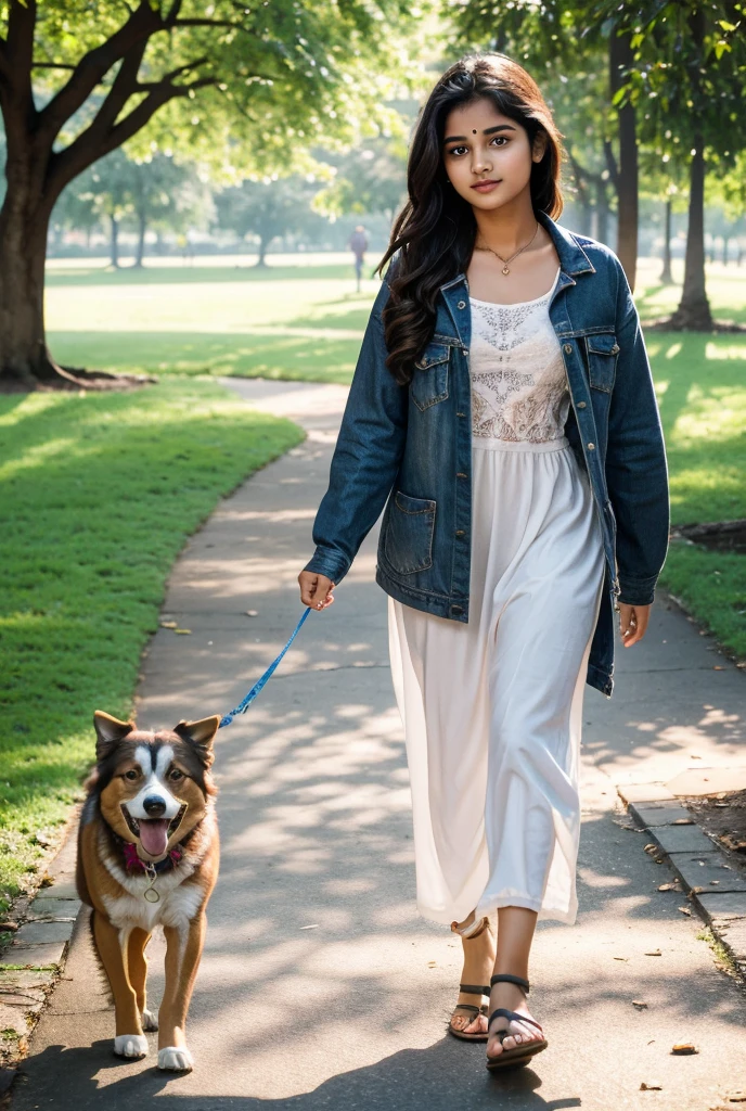 a normal person walking their dog, holding a bottle of water and pouring it on the ground, realistic style, 4k, detailed, photorealistic, natural lighting, detailed texture, intricate details, vibrant colors, high definition, photo-realistic, masterpiece, ultra-detailed