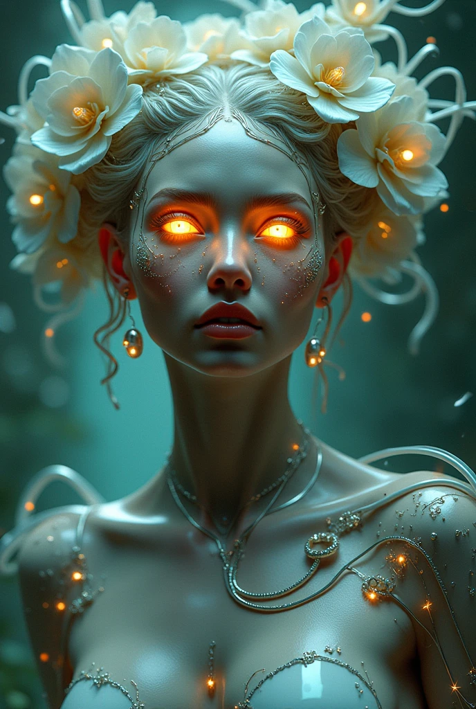 Goddess Aphrodite with mushroom eyes out