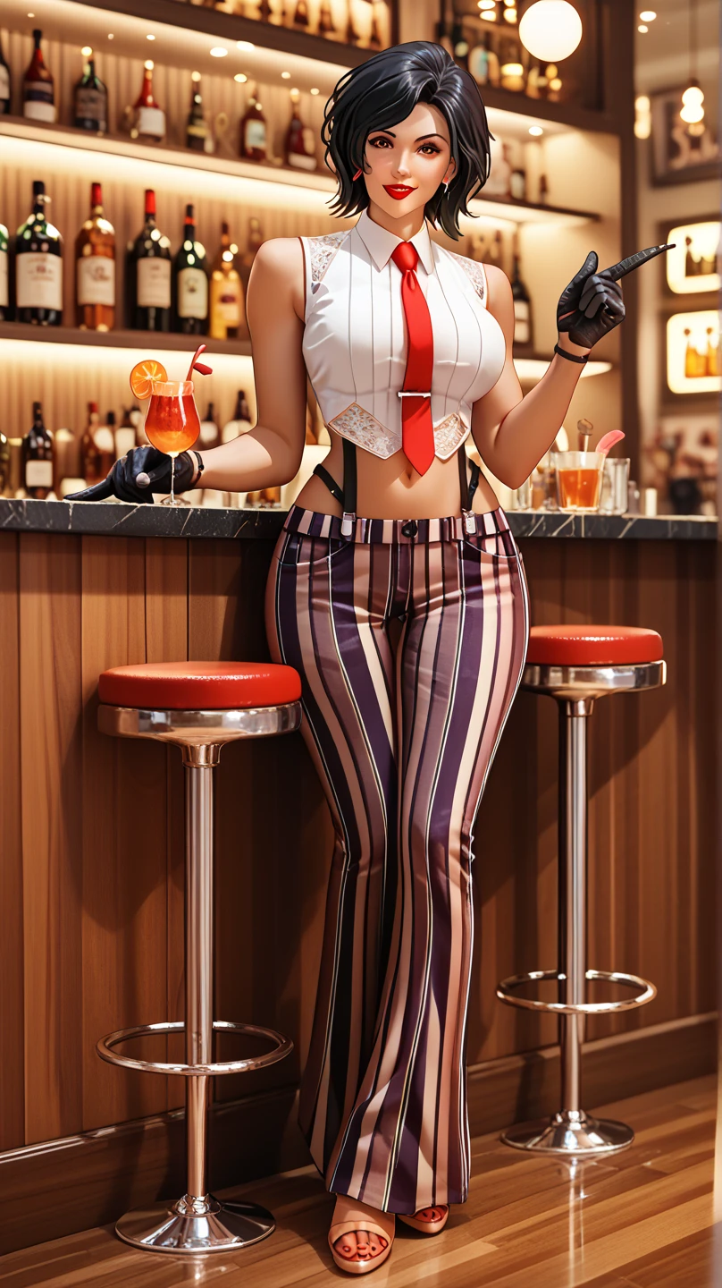 sexy Vanessa, UHD,  full body, en un bar