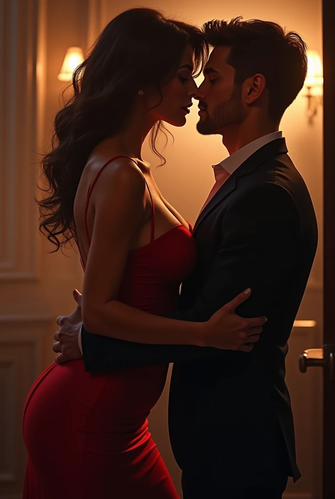 Girl black dress and me kiss