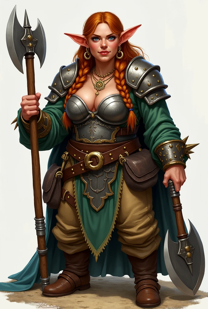 score_9, score_8_up, score_7_up, 
2d, Grombrindal, mature woman, dwarf, GILF, braids, holding axe, two-handed, cleavage,  armor, cape, short, solo,
<lora:Grombrindal:1>