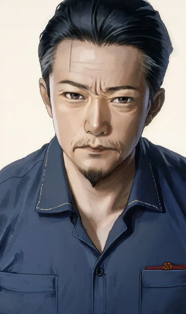 Middle-aged male, Japanese, bust shot, no background,