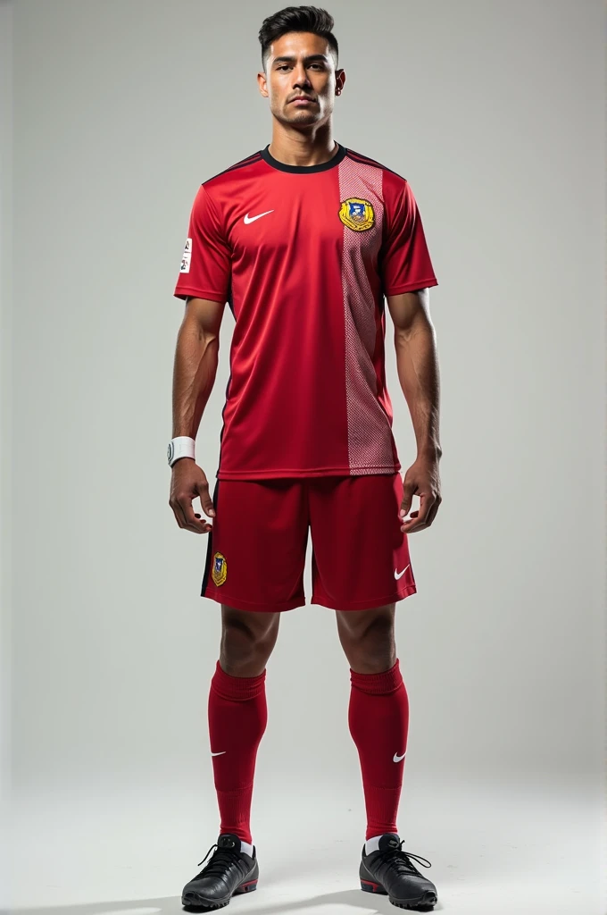 full body shot,highly detailed,trapped in jail of scaffold,
Asian soccer jock in red soccer kits,handsome,serious expression,(abused:1.3),
fixed,bound hands,bound feet,