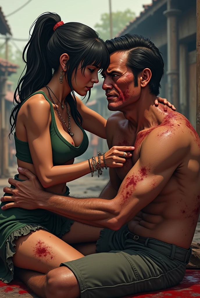 （best qualtiy）， （（tmasterpiece）， （the detail： 1.4）， 3D，  hdr（HighDynamicRange）， Ray traching， NVIDIA RTX， Hyper-Resolution， Unreal 5， sub surface scattering， PBR Texture， Post-processing， Anisotropic filtering， depth of fields， Maximum Acutance and Acutance， Many-Layer Textures， Albedo e mapas Speculares， Surface coloring， Accurate simulation of light-material interactions， perfectly proportions， rendering by octane， Two-colored light，Keep your feet open，breast rubbing，Soft chest，Fair and tender breasts， largeaperture， Low ISO，White balance，trichotomy，8K raw data，Pink puffiness，NSFW，The kinky is exposed，Cleavage is seductive，exposed bare shoulders，breasts out，Sweaty skin，Be red in the face，(（Kim Ji-so(Jisoo：0.6）)，（Shot in the breast：1.8），(Transparent clothes：1.6）,（attack on titans），（he is wet），（Naked），female titan， der riese， at a forest， Woods in the background， volume fog， The skin， Muscle fibers may be seen， Muscle fibers， eBlue eyes， Green woods，Two giants against each other，Touch each other's breasts，JOJO standing，Magical pose，，陰莖，1 man 1 woman giant，