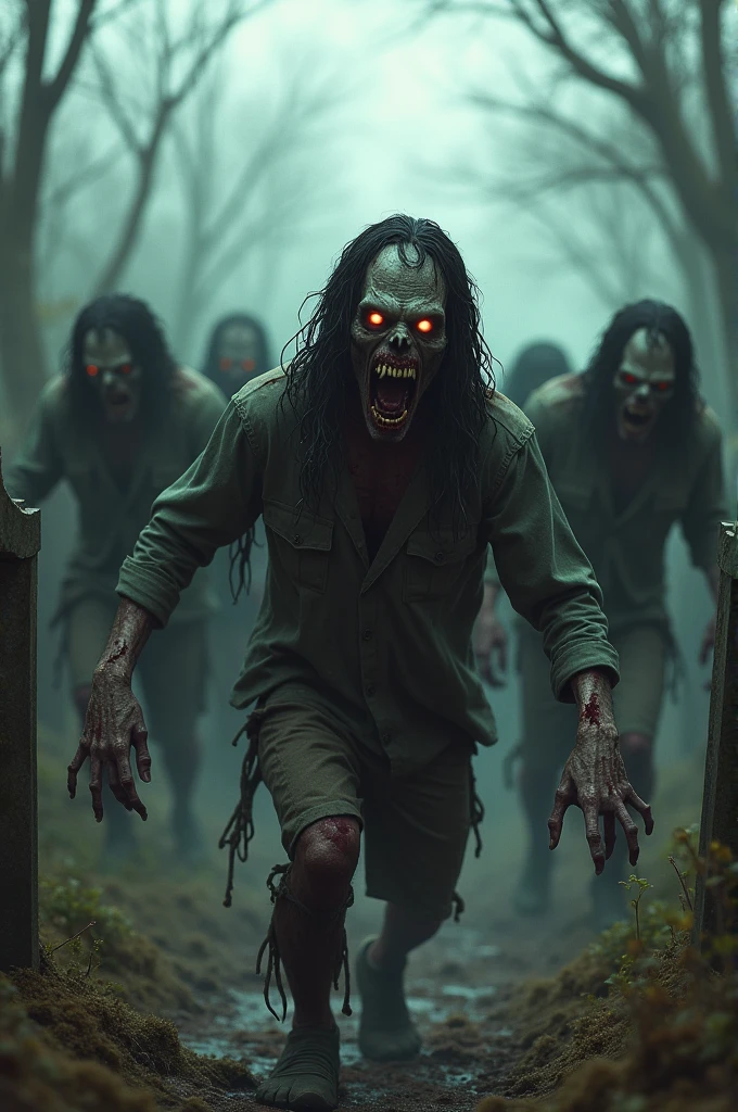 Scary,zombie man,walking dead,(best quality,8k,height,Masterpiece:1.2),Very detailed,(realistic,photorealistic,photo-realistic:1.37),The atmosphere is gloomy.,Mystical Light,Horror genre,disgusting,rotting flesh,Blood spatter,Rotting clothes,Sharp teeth,empty eyes,horror movie scene,Abandoned roads,Post-apocalyptic settings,Hordes of zombies,horror makeup,A haunted expression,living things that never die,creepy shadow,The atmosphere was ominous.,disturb,terrifying,nightmare,งานศิลปะที่disgusting,Dark and twisted,horror Masterpiece,Scary,Ghoul,evil appearance,disgusting scenery,horror art,Screaming like crazy,บรรยากาศScary,bokeh